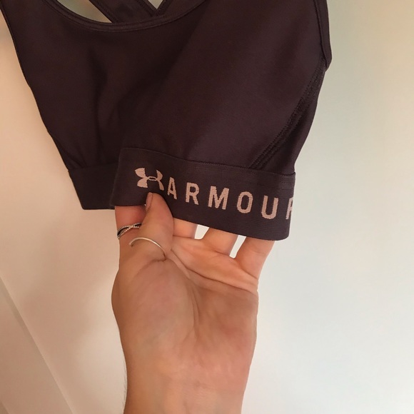 Under Armour Purple Shiny Sports Bra - Picture 3 of 6